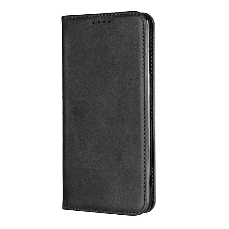 Auto-absorbed Leather Wallet Case with Stand for Sony Xperia XZ3 - Black