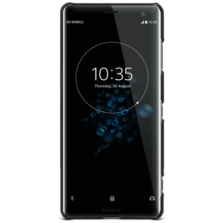 IMAK Ruiyi Série pu Conceda de Couro PC Capa Para Sony Xperia XZ3 - Preto / Castanho