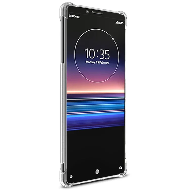 Skin Imak Feel Case di Telefono TPU Anti-drop + Film Per Schermo a Prova di Esplosione Per Sony Xperia 1 - Trasparente