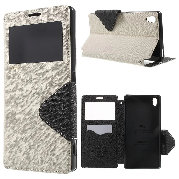 ROAR KOREA Diary View Window Leather Cover for Sony Xperia Z5 Premium / Premium Dual - White