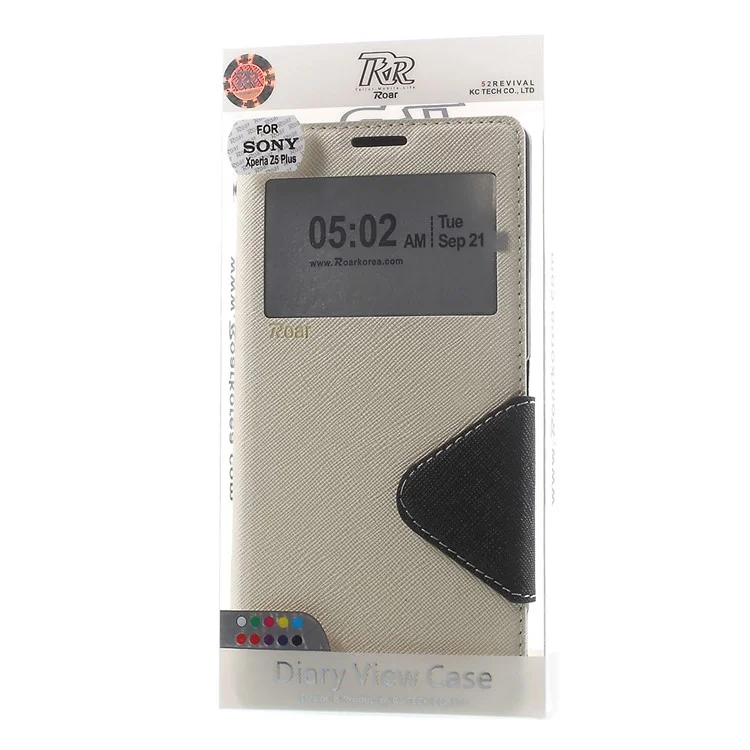 ROAR KOREA Diary View Window Leather Cover for Sony Xperia Z5 Premium / Premium Dual - White