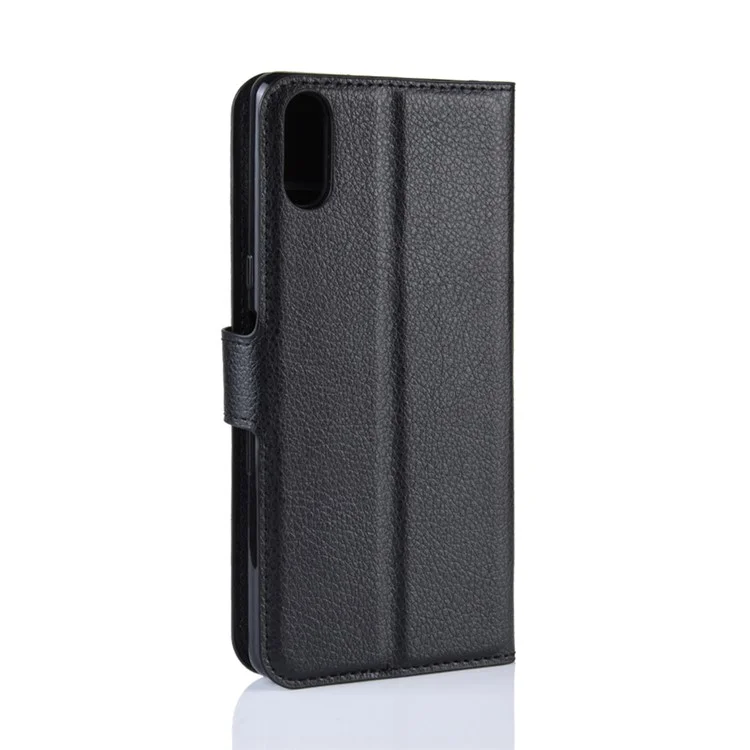 Per Sony Xperia L3 Litchi Skin PU Pallet in Pelle Protezione Del Portafoglio - Nero