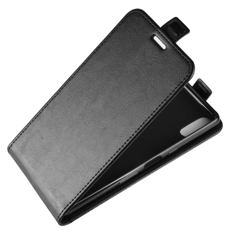 Crazy Horse Vertical Leather Card Holder Case for Sony Xperia L3 - Black