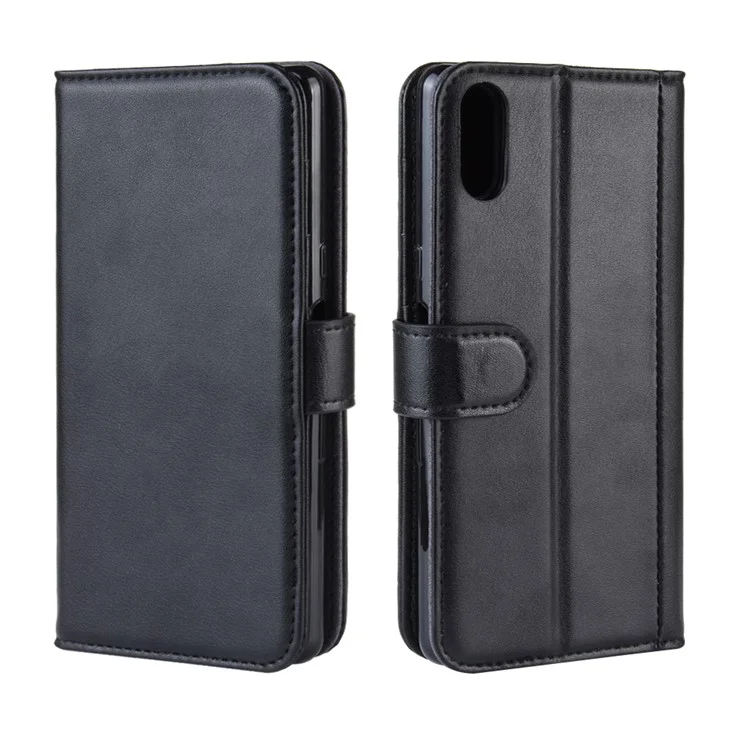 Capa de Couro Dividido e Suporte para Celular Sony Xperia L3 - Preto