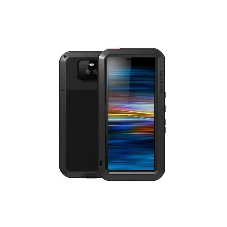 Love Mei Assicatore di Difensore a Prova di Shock a Prova di Shock Casing Per Sony Xperia 10 - Nero