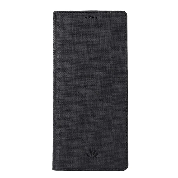 VILI DMX Estojo de Telefone em Couro com Textura Cruzada para Sony Xperia 1 - Preto