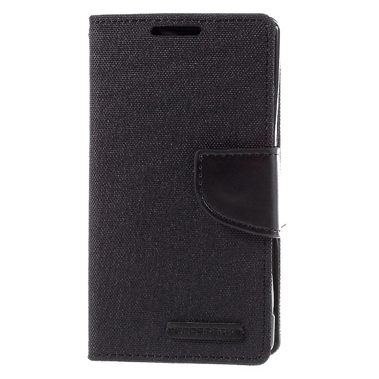 MERCURY GOOSPERY Canvas Wallet Leather Case for Sony Xperia Z5 Compact - Black