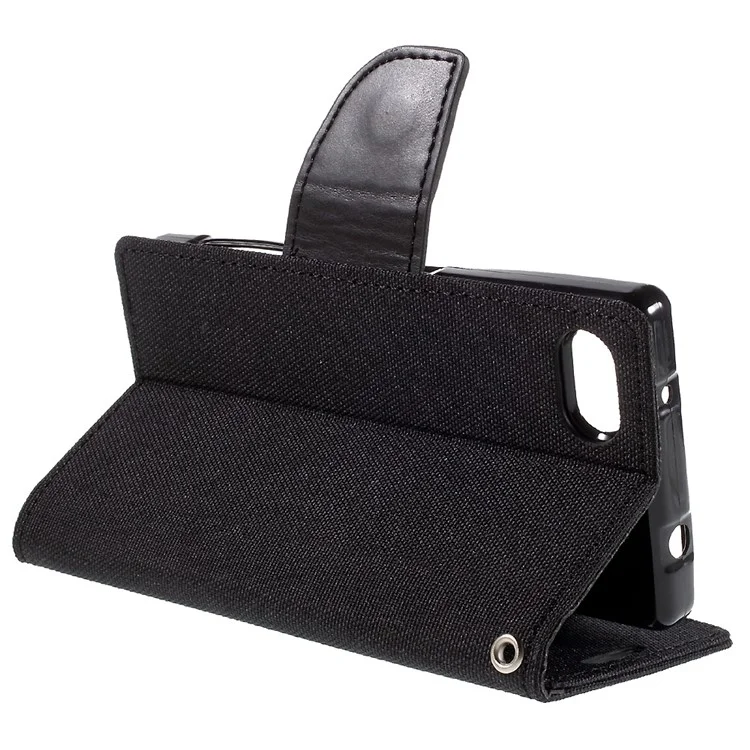 MERCURY GOOSPERY Canvas Wallet Leather Case for Sony Xperia Z5 Compact - Black