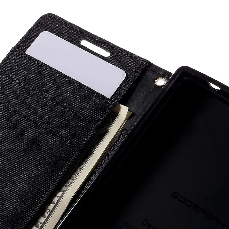 MERCURY GOOSPERY Canvas Wallet Leather Case for Sony Xperia Z5 Compact - Black