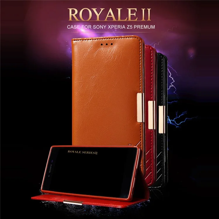 KLD Royal II Series Genuine Leather Case for Sony Xperia Z5 Premium / Premium dual - Black