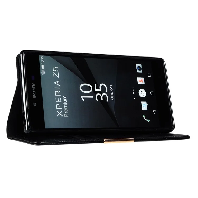 KLD Royal II Series Genuine Leather Case for Sony Xperia Z5 Premium / Premium dual - Black