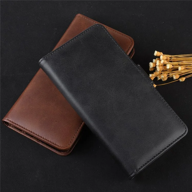 Caixa de Telefone da Carteira de Couro PU de Adsorção de Ímã Para Sony Xperia L3 - Preto