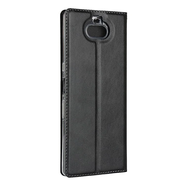 Leather Card Holder Case with Stand for Sony Xperia 10 Plus - Black