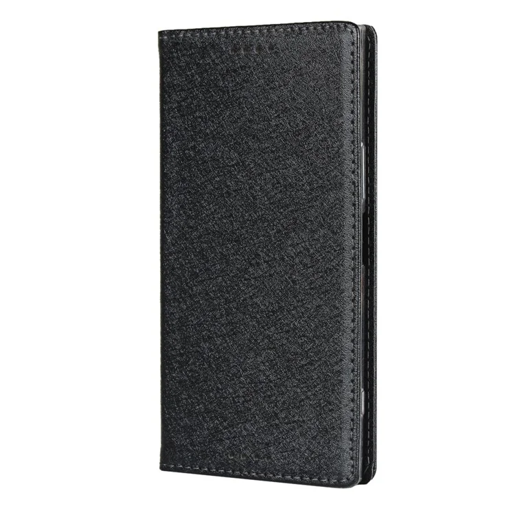 Case de Teléfonos de Cuero Para la Billetera de Piel de Seda Para Sony Xperia XZ Premium - Negro