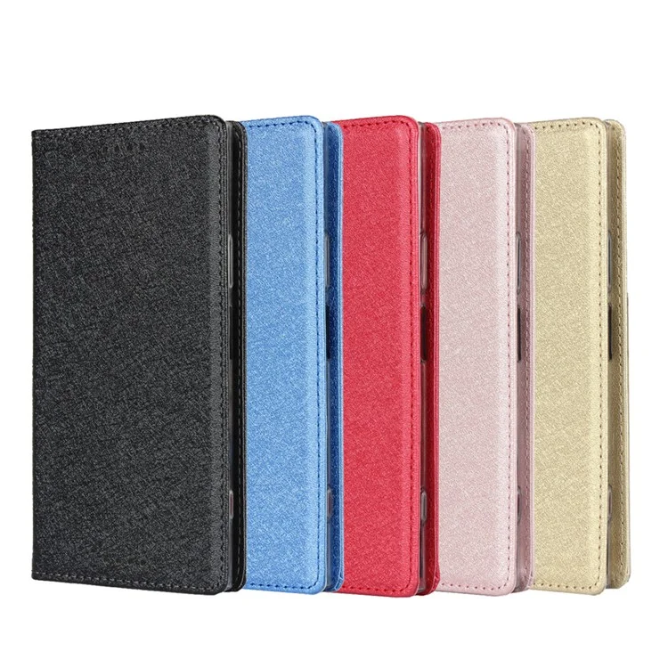 Silk Skin Portefeuille Étui de Protection en Cuir Pour Sony Xperia XZ1 - le Noir