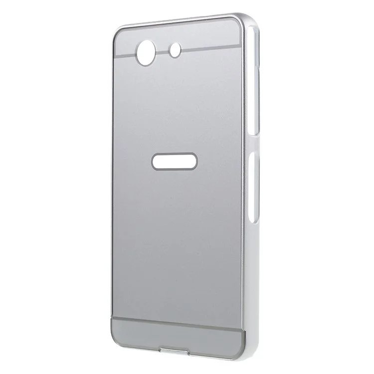 Slide-on Metal Frame PC Cover for Sony Xperia Z3 Compact D5803 D5833 M55w - Silver