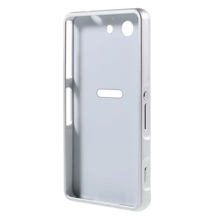 Slide-on Metal Frame PC Cover for Sony Xperia Z3 Compact D5803 D5833 M55w - Silver