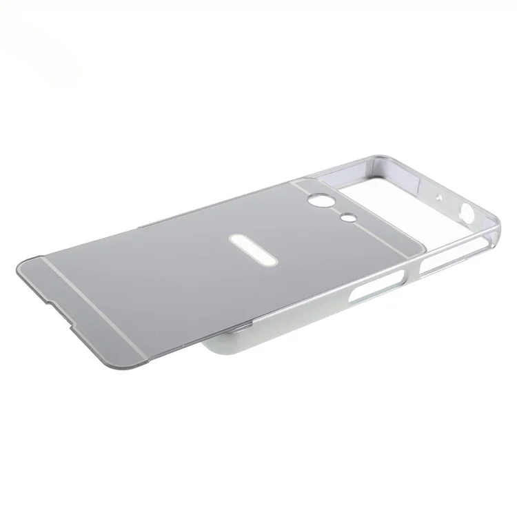 Slide-on Metal Frame PC Cover for Sony Xperia Z3 Compact D5803 D5833 M55w - Silver