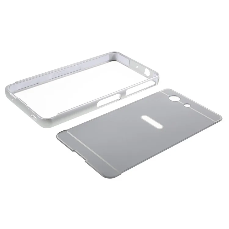 Slide-on Metal Frame PC Cover for Sony Xperia Z3 Compact D5803 D5833 M55w - Silver