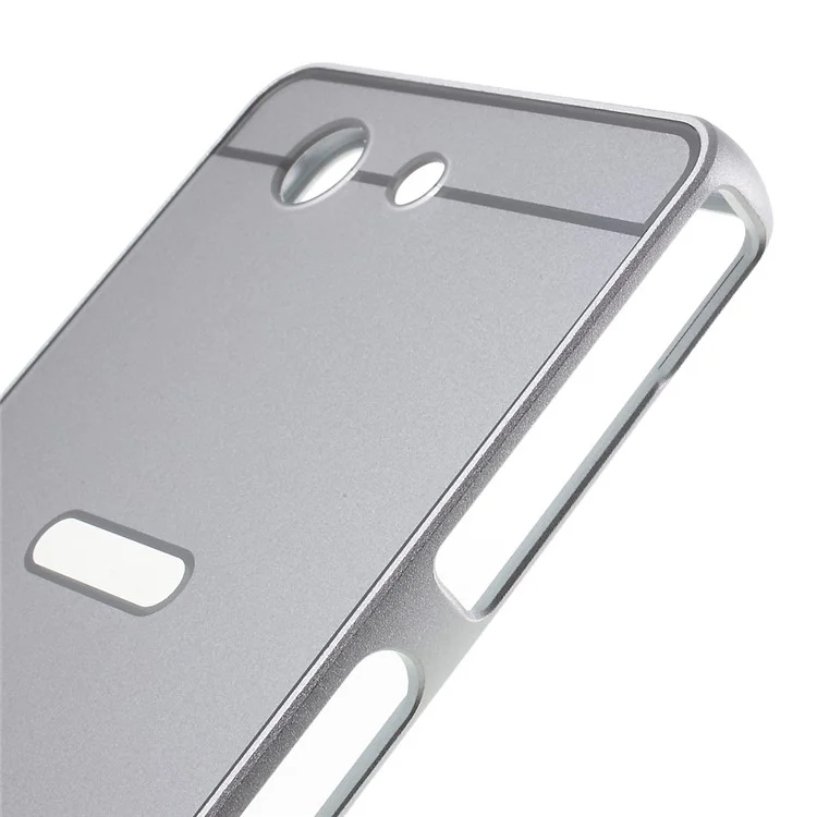 Slide-on Metal Frame PC Cover for Sony Xperia Z3 Compact D5803 D5833 M55w - Silver