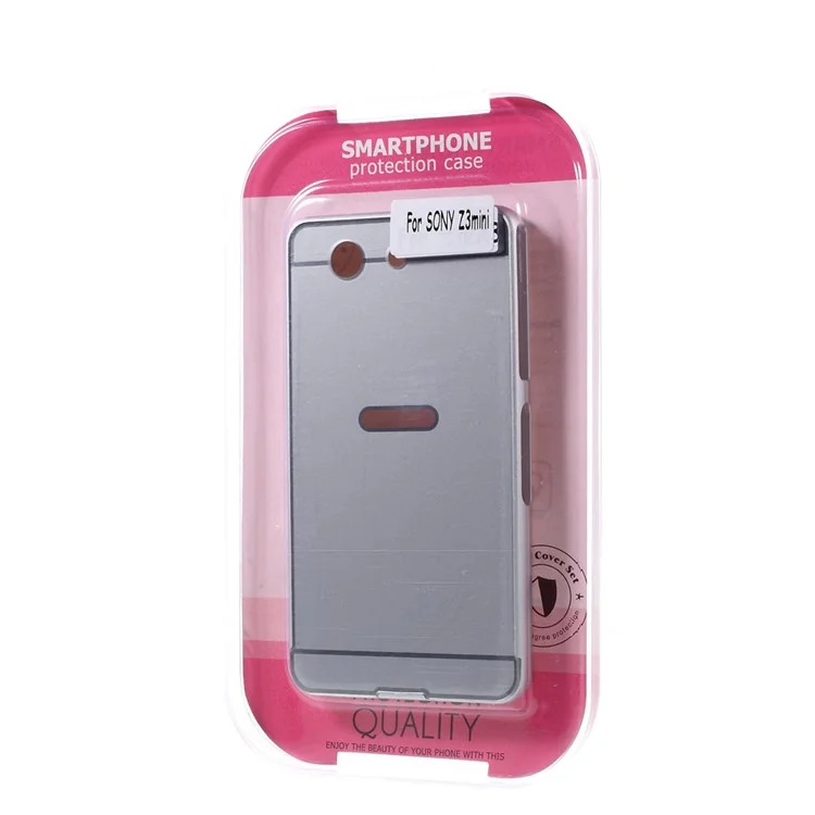 Slide-on Metal Frame PC Cover for Sony Xperia Z3 Compact D5803 D5833 M55w - Silver