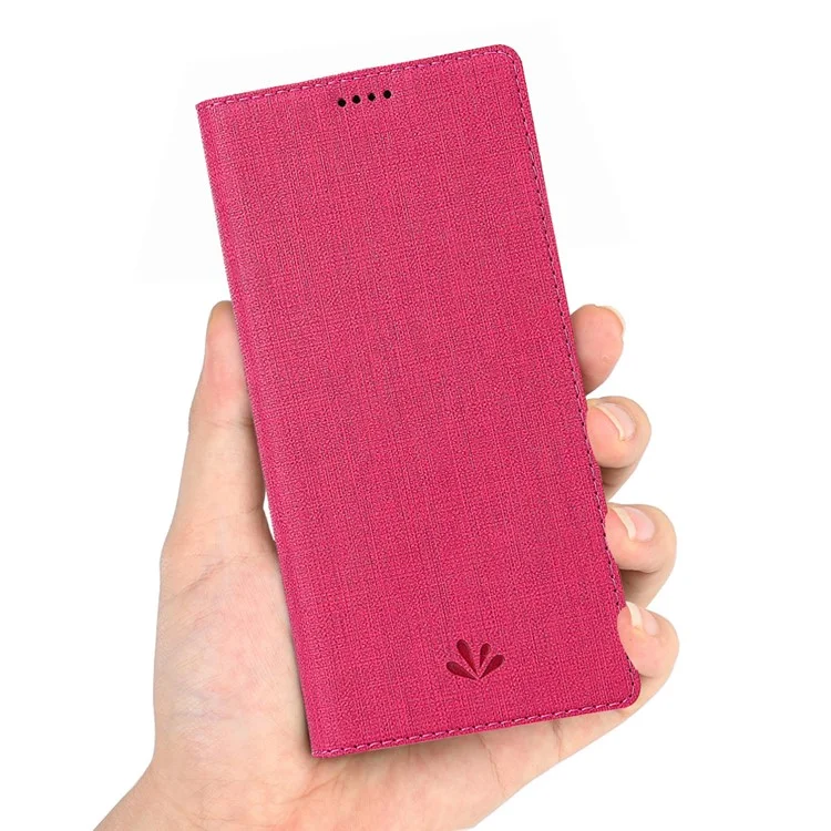 VILI DMX Cross Texture Card Holder Leather Stand Shell for Sony Xperia 1 II - Rosa