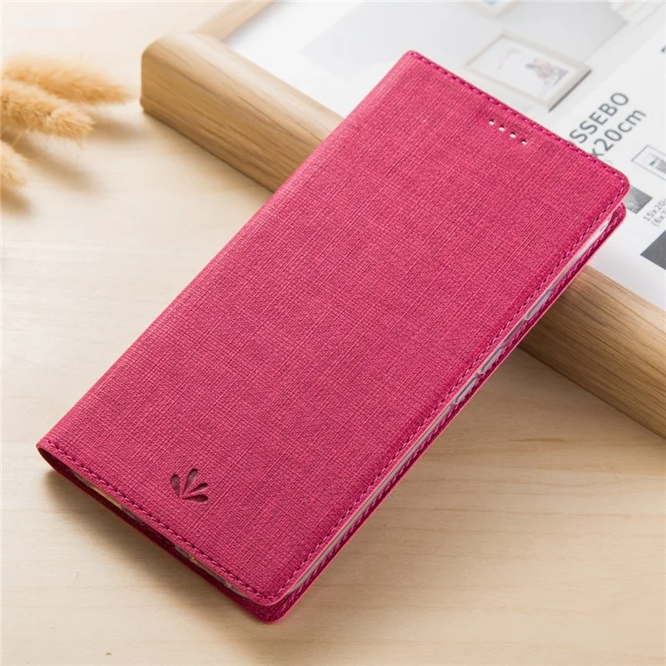 VILI DMX Cross Texture Card Holder Leather Stand Shell for Sony Xperia 1 II - Rosa