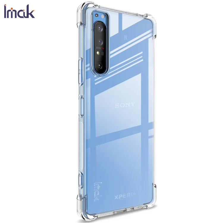 IMAK Silky Anti-drop TPU Soft Shell Cover + Screen Film for Sony Xperia 1 II - Transparent