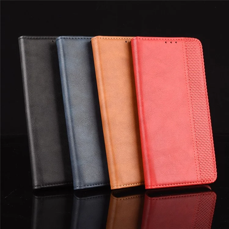 Auto-absorbed Retro PU Leather Wallet Cell Phone Cover for Sony Xperia L4 - Black