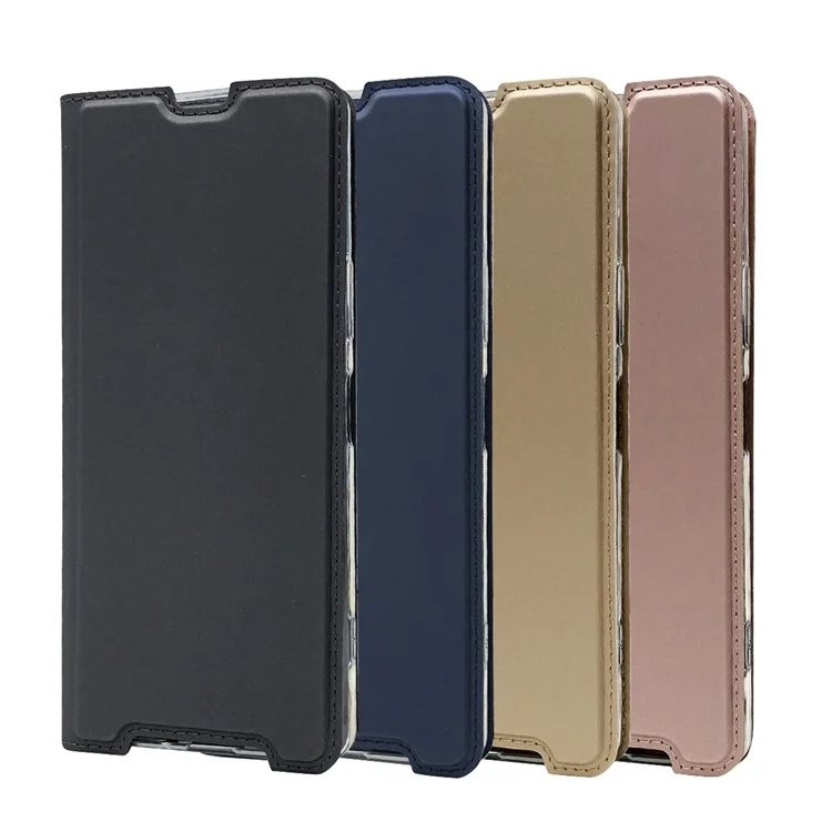 Adsorption Magnétique Case de Téléphone de Carte de Couverture en Cuir Pour Sony Xperia 1 II - le Noir