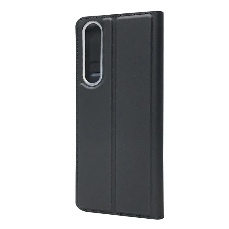 Magnetic Adsorption Leather Cover Card Holder Phone Case for Sony Xperia 1 II - Black