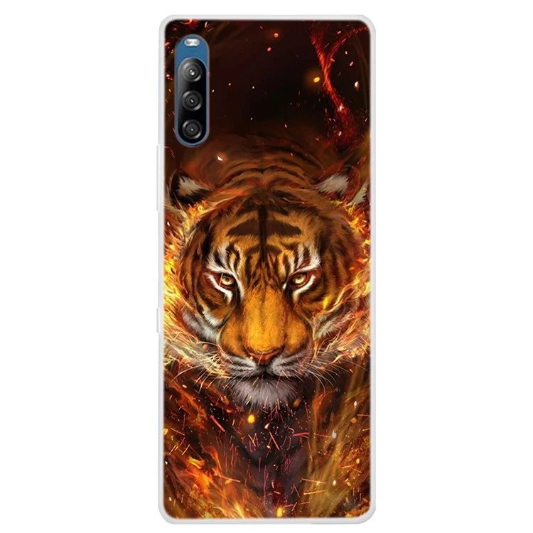 Impressão de Padrão TPU Soft TPU Shell Para Xperia L4 - Tigre