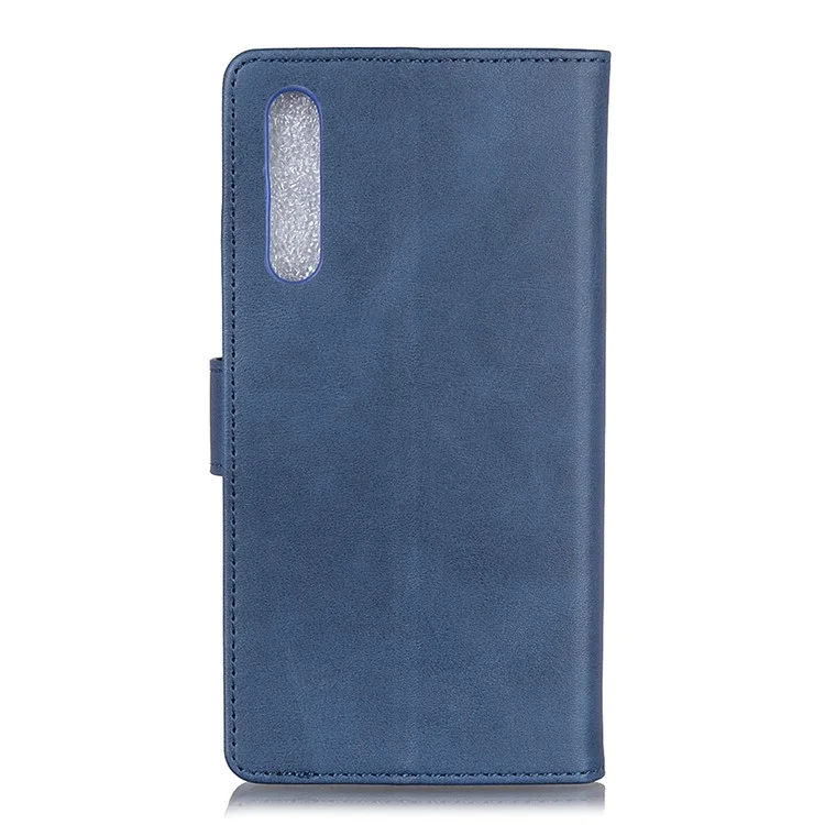 PU Leather Wallet Stand Mobile Phone Special Design Shell for Sony Xperia 5 II - Blue