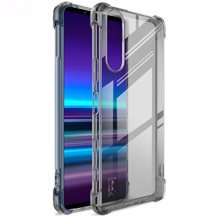 IMAK Airbag Shockproof TPU Case + Screen Protector for Sony Xperia 5 II - Transparent Black