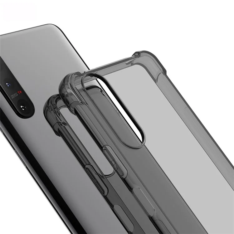 IMAK Airbag Shockproof TPU Case + Screen Protector for Sony Xperia 5 II - Transparent Black
