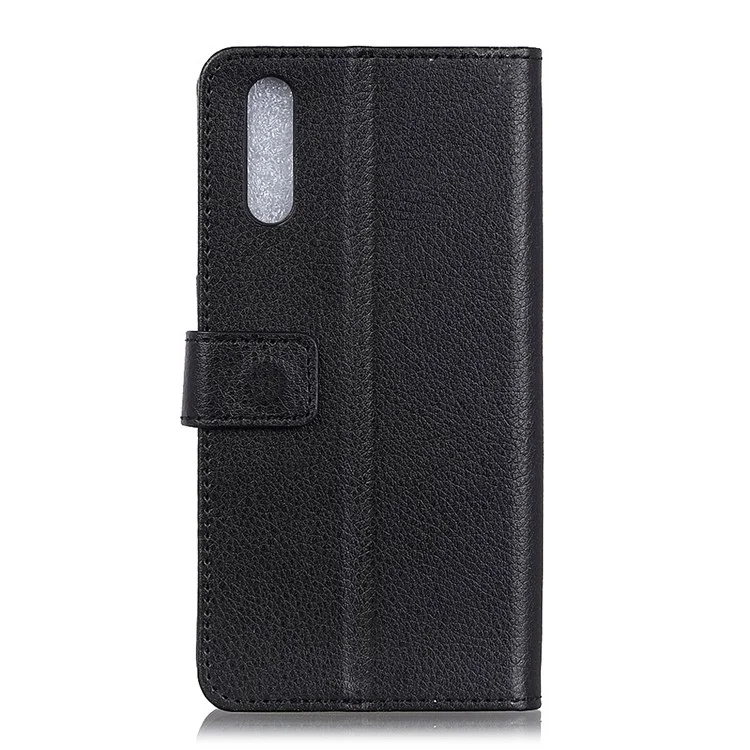 Litchi Texture Leather Mobile Phone Shell for Sony Xperia 5 II - Black