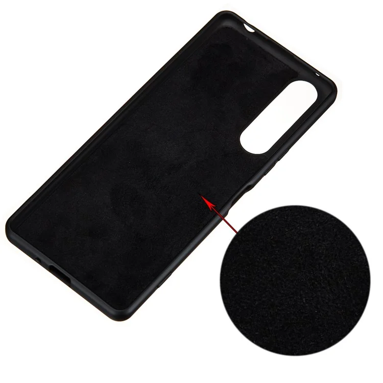 Case de Téléphone en Silicone Liquide Pour Sony Xperia 5 II - le Noir