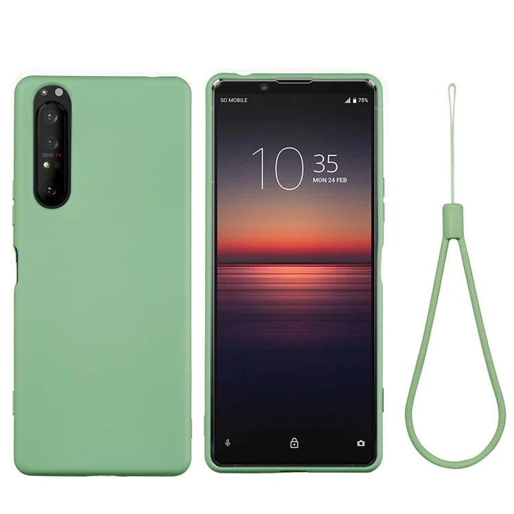 Case de Teléfono de Silicona Líquida Para Sony Xperia 5 II - Verde