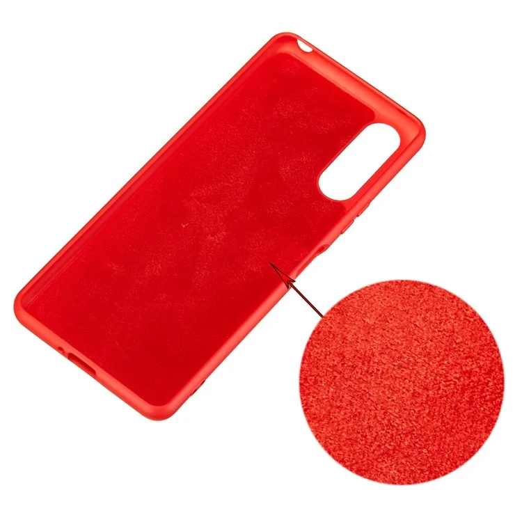 Case de Teléfono de Silicona Líquida Para Sony Xperia 10 II - Rojo