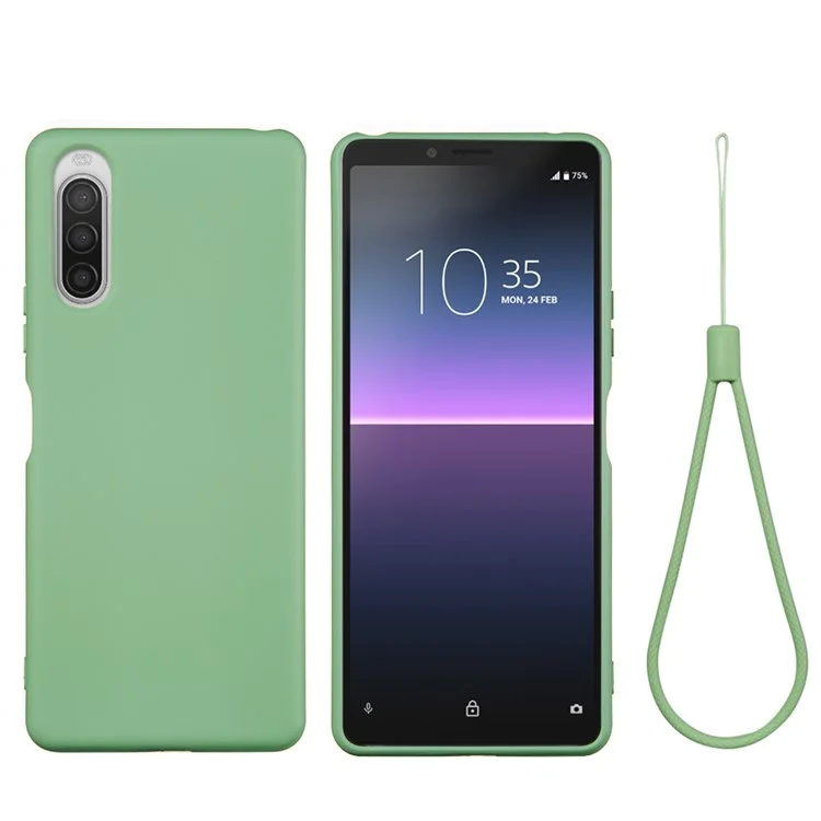 Case de Teléfono de Silicona Líquida Para Sony Xperia 10 II - Verde