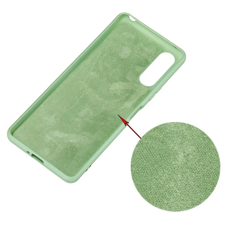 Case de Teléfono de Silicona Líquida Para Sony Xperia 10 II - Verde