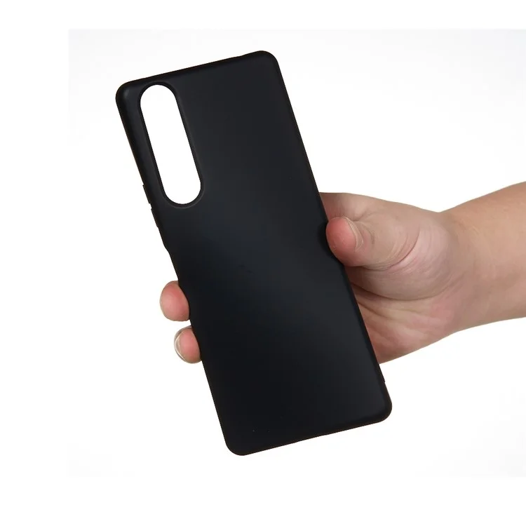 Case de Cobertura Telefónica de Silicona Líquida Para Sony Xperia 1 II - Negro