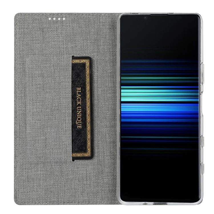 VILI DMX Cross Texture Card Slot Stand Leder Hülle Für Sony Xperia 5 II - Grau