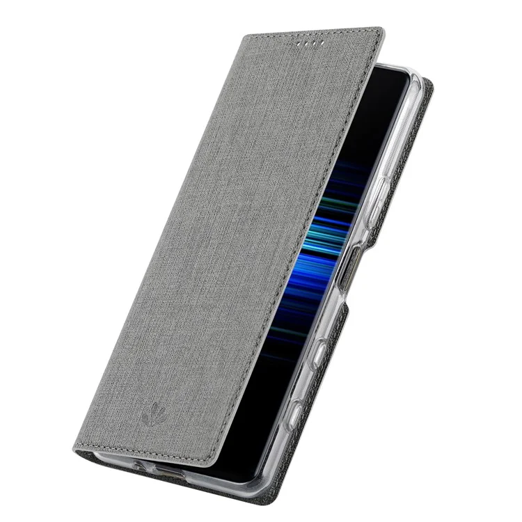 VILI DMX Cross Texture Card Slot Stand Leather Case for Sony Xperia 5 II - Grey