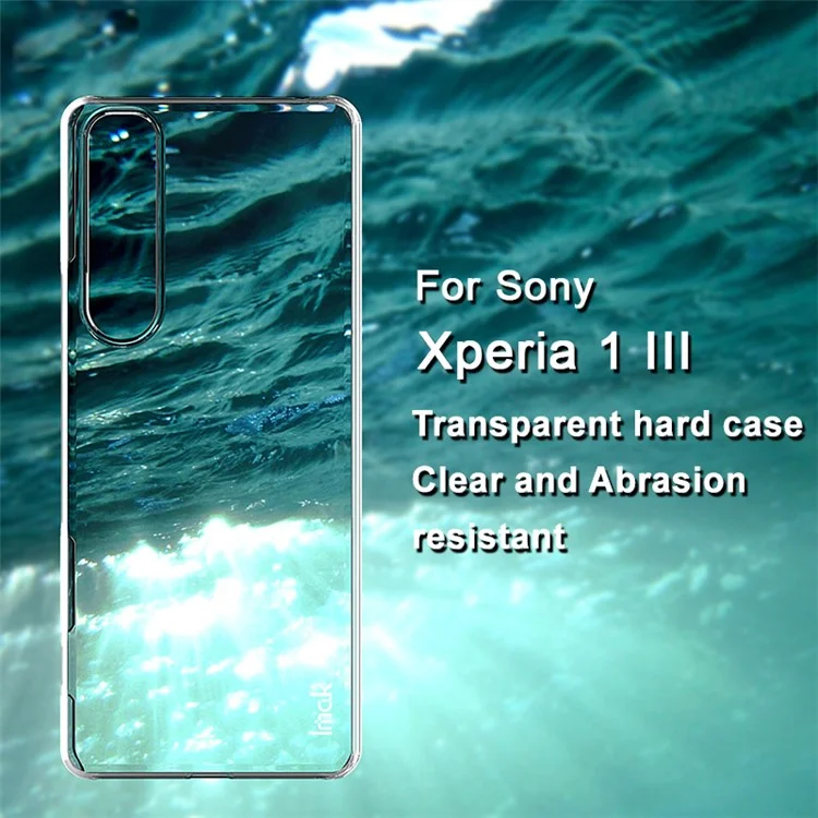 IMAK Clear Wear-resistant Hard Cell Phone Case per Sony Xperia 1 III 5G
