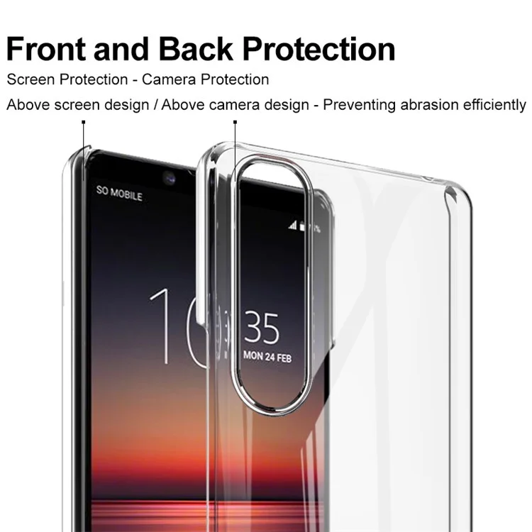 IMAK Clear Wear-resistant Hard Cell Phone Case per Sony Xperia 1 III 5G