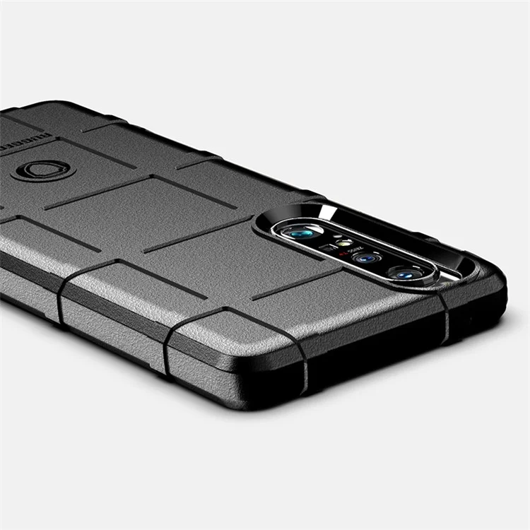 Shock-proof Rugged Square Grid Texture TPU Phone Cover Case for Sony Xperia 1 III 5G - Green