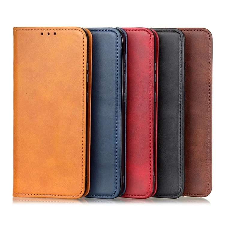 Custodia portafoglio in pelle spaccata per Sony Xperia 10 III 5G, design autoadesivo, supporto per smartphone - Nero