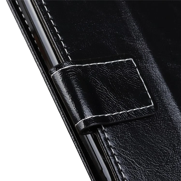 Portafoglio in pelle con texture Vintage Crazy Horse per Sony Xperia 10 III 5G / Xperia 10 III Lite - Nero