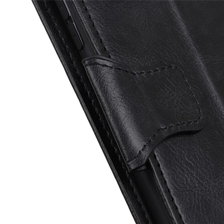 Well-Protected Crazy Horse Texture PU Leather Stand Protector Cover for Sony Xperia 10 III 5G - Black